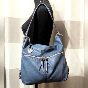 Kim Rogers Large Unique Blue Color Hobo Bag